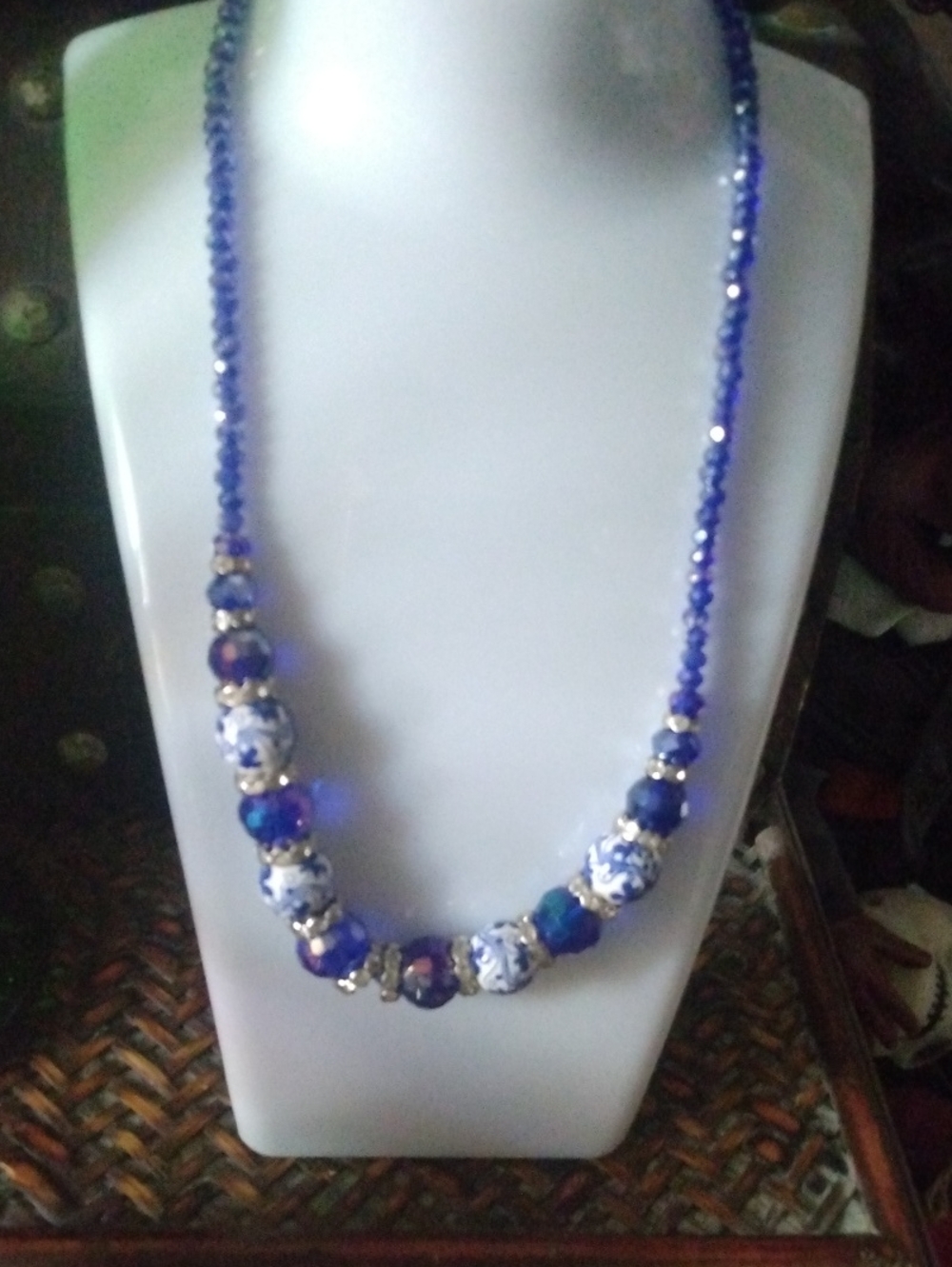 Handcrafted Royal Blue Beaded Necklace
